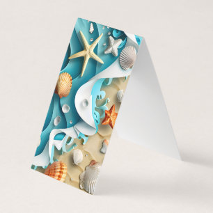 Seashell Beach Folded Bookmark Business Card
