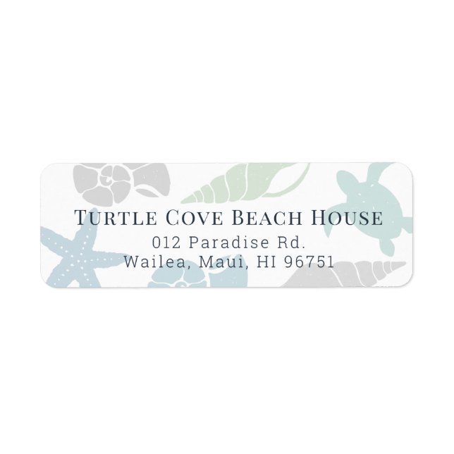 Seashell Beach House Cottage B&B Address Label (Front)