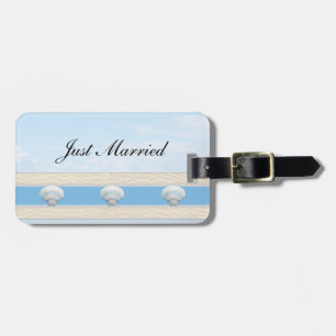 Seashell Beach Just Married Luggage Tag