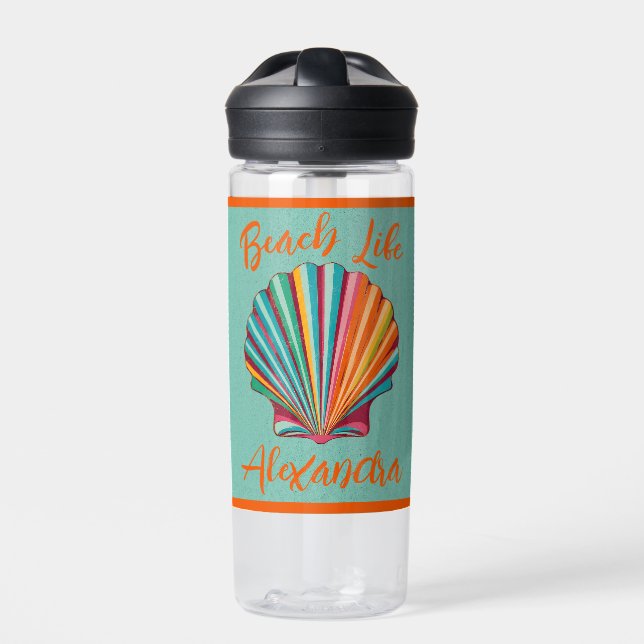 Seashell Beach Life Water Bottle (Front)