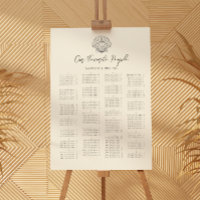 Seashell Beach Ocean Wedding Alphabetical Seating