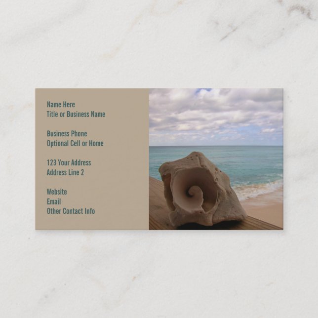 Seashell | Beach Paradise Business Card (Front)