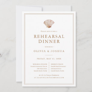 Seashell Beach Rehearsal Dinner Invitation