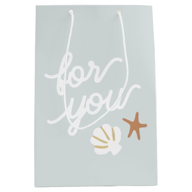 Seashell Beach Starfish Thank You “For You” Party Medium Gift Bag (Front)