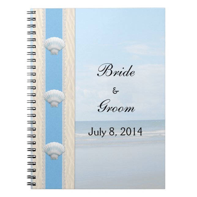 Seashell Beach Wedding Guest Book (Front)