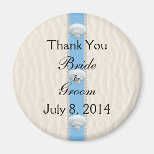 Seashell Beach Wedding Thank You Magnet