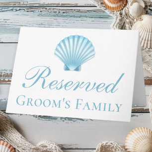 Seashell Blue Nautical Beach Wedding Reserved Invitation