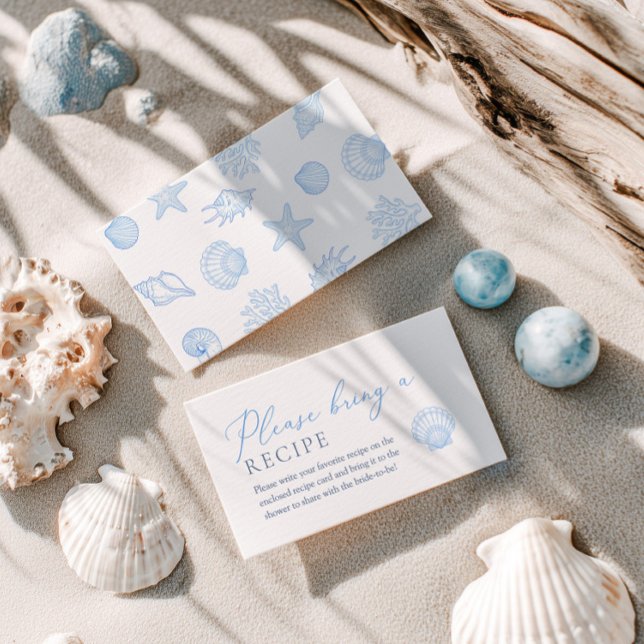 Seashell Bridal Shower recipe Enclosure Card (Creator Uploaded)