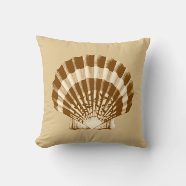 Seashell - brown and beige cushion (Front)