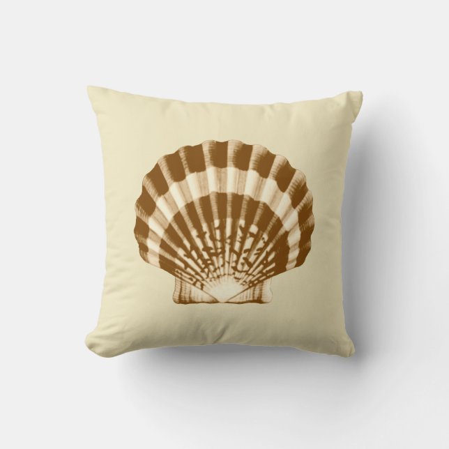 Seashell - brown and beige cushion (Front)