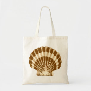 Seashell - brown and beige tote bag