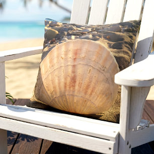 Seashell California Beach Photo Bold Simple Modern Cushion