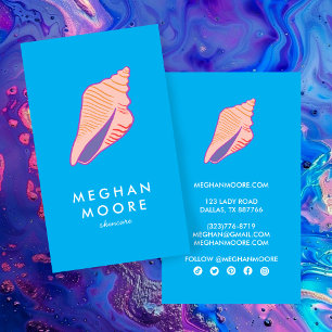 Seashell Chic Beach Beauty Salon Simple Modern  Business Card