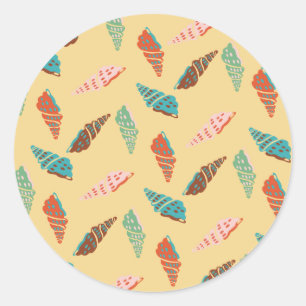 Seashell Classic Round Sticker