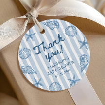 Seashell Coastal Beach Baby Shower Thank You
