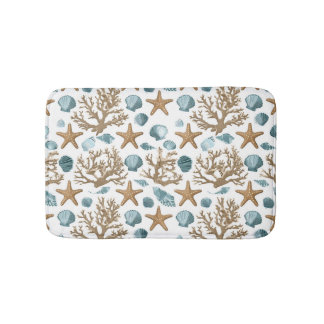 Seashell Coastal Beach Bathroom Decor Design 394 Bath Mat