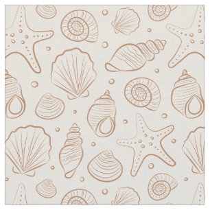 Seashell Coastal Nautical Boho Beach Neutral Cream Fabric