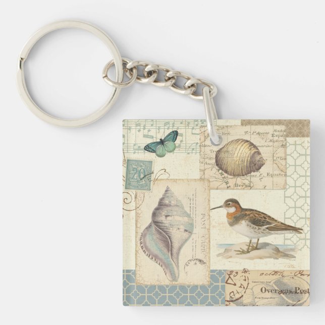 Seashell Collage Key Ring (Front)