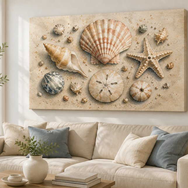Seashell Collection Canvas Print | Watercolor (Creator Uploaded)
