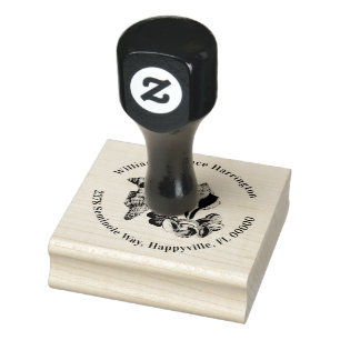 Seashell Collection Round Return Address Ink Stamp