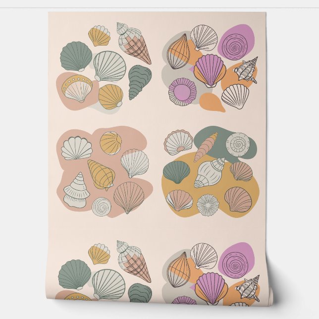 Seashell. Colour Blobs Wallpaper (Unrolling)