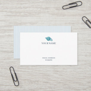 Seashell Conch Shell Blue Stripe Business Card