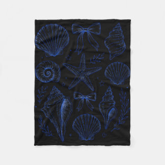Seashell coquette bow starfish seashell summer for fleece blanket