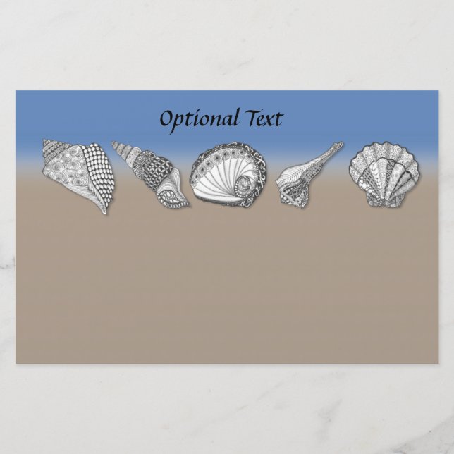 Seashell Drawing Art Stationery (Front)
