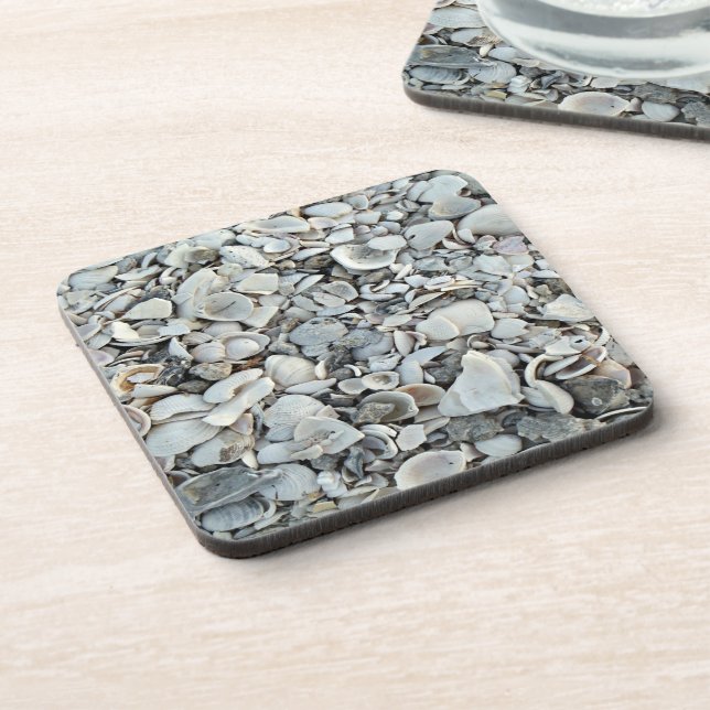 Seashell Drift Coastal Mix Coaster (Left Side)