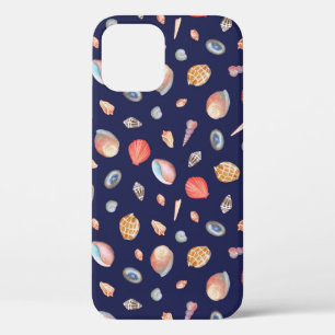 Seashell Elegance: Summer Blue Pattern. iPhone 12 Case