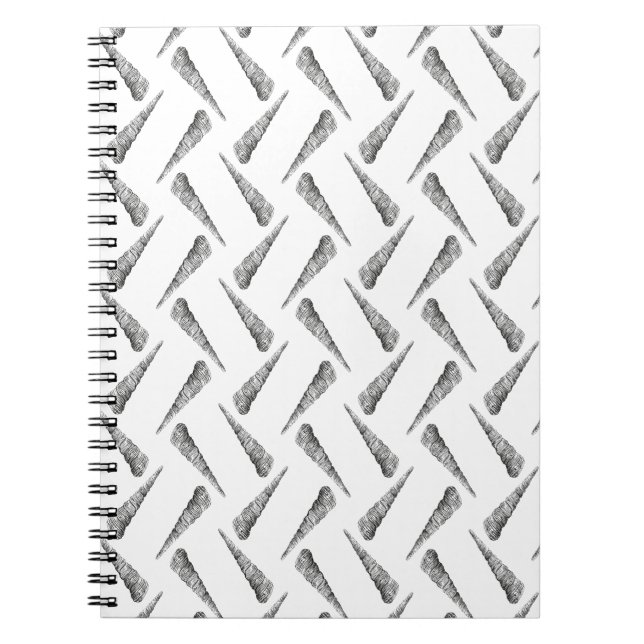 Seashell elegant seamless pattern clipboard notebook (Front)