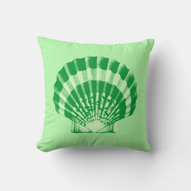 Seashell - emerald and mint green cushion (Front)