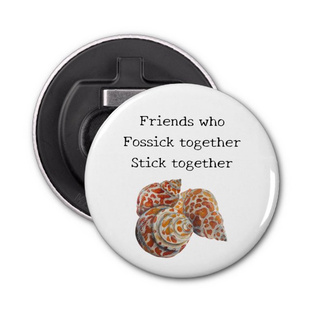 Seashell/Fossickers  Bottle Opener (Front)