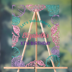Seashell Girls Birthday Acrylic Sign