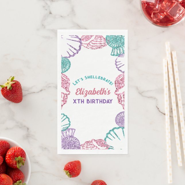 Seashell Girls Birthday Napkin (Insitu)