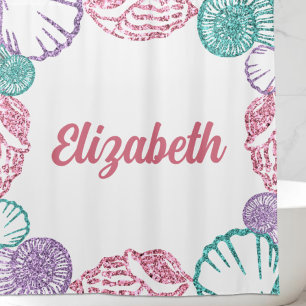Seashell Girls Shower Curtain