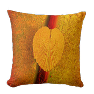 Seashell Heart Angel Wings- Golden Sunrise Cushion