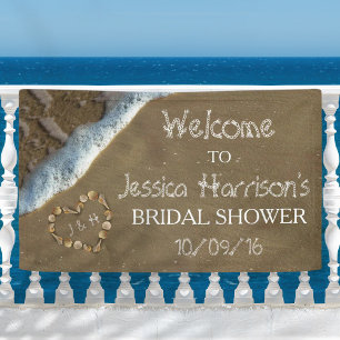 Seashell Heart Beach Bridal Shower Banner