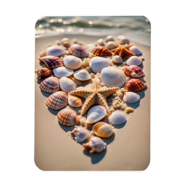Seashell Heart  Magnet (Vertical)