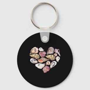 Seashell Heart Summer Vibes Beach Cruise Vacation  Key Ring