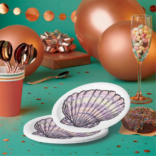 Seashell Illustration Paper Plate