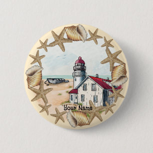 Seashell Lighthouse  Button