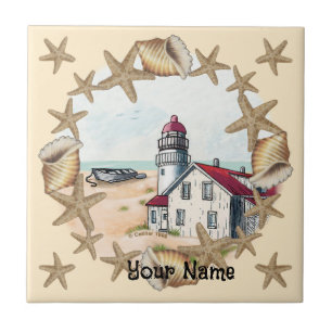 Seashell Lighthouse  Tile