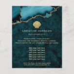 seashell logo on teal design flyer<br><div class="desc">beauty salon professional makeup artist flyer</div>