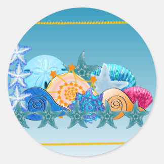 Seashell Medley Classic Round Sticker