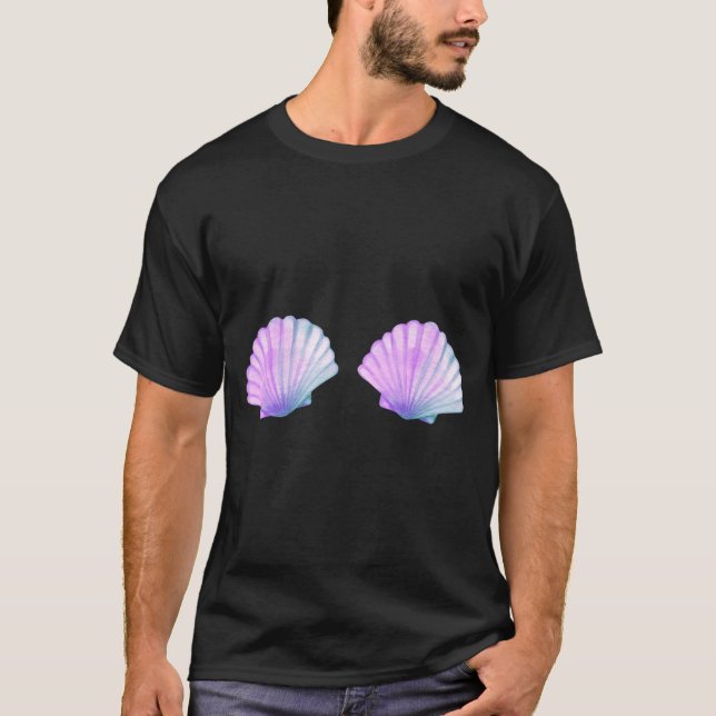 Seashell Mermaid Briere Bikini Bra Clam Shell T-Shirt (Front)