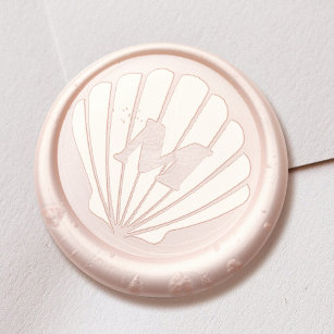 seashell monogram wax seal sticker
