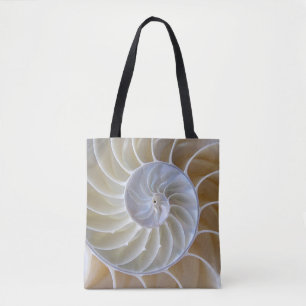 Seashell   Nautilus   Golden Spiral Tote Bag