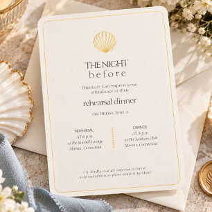 Seashell Night Before Wedding Rehearsal Dinner