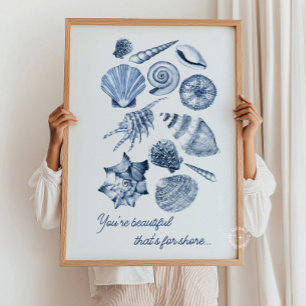 Seashell Nursery Print Personalised Quote